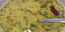 Lentils with spinach and coconut (Paalak Daal)
