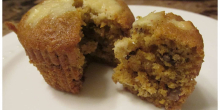 Pumpkin and Carrot Walnut Muffin with cream cheese topping