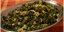 Kale with coconut (Cheera thoran)