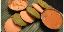 Spinach / Carrot Idlis