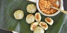 Sweet Potato dumplings with sweetened coconut filling (Sweet Potato Kozhukkatta)