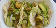 Shrimp Tacos with Avocado Cilantro Lime Mayo (Paleo, Gluten Free)