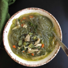 Paleo Chicken Noodle Soup with Spinach (Gluten Free, Paleo, AIP)