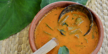 Kerala Style Colocasia Stem Curry (Chembu Thaal Curry)