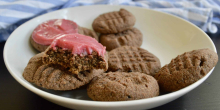 Chocolate Cookies with Pink Frosting (Gluten free, Paleo, AIP)