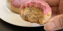 Shortbread Cookies with Pink Frosting (Paleo, AIP)