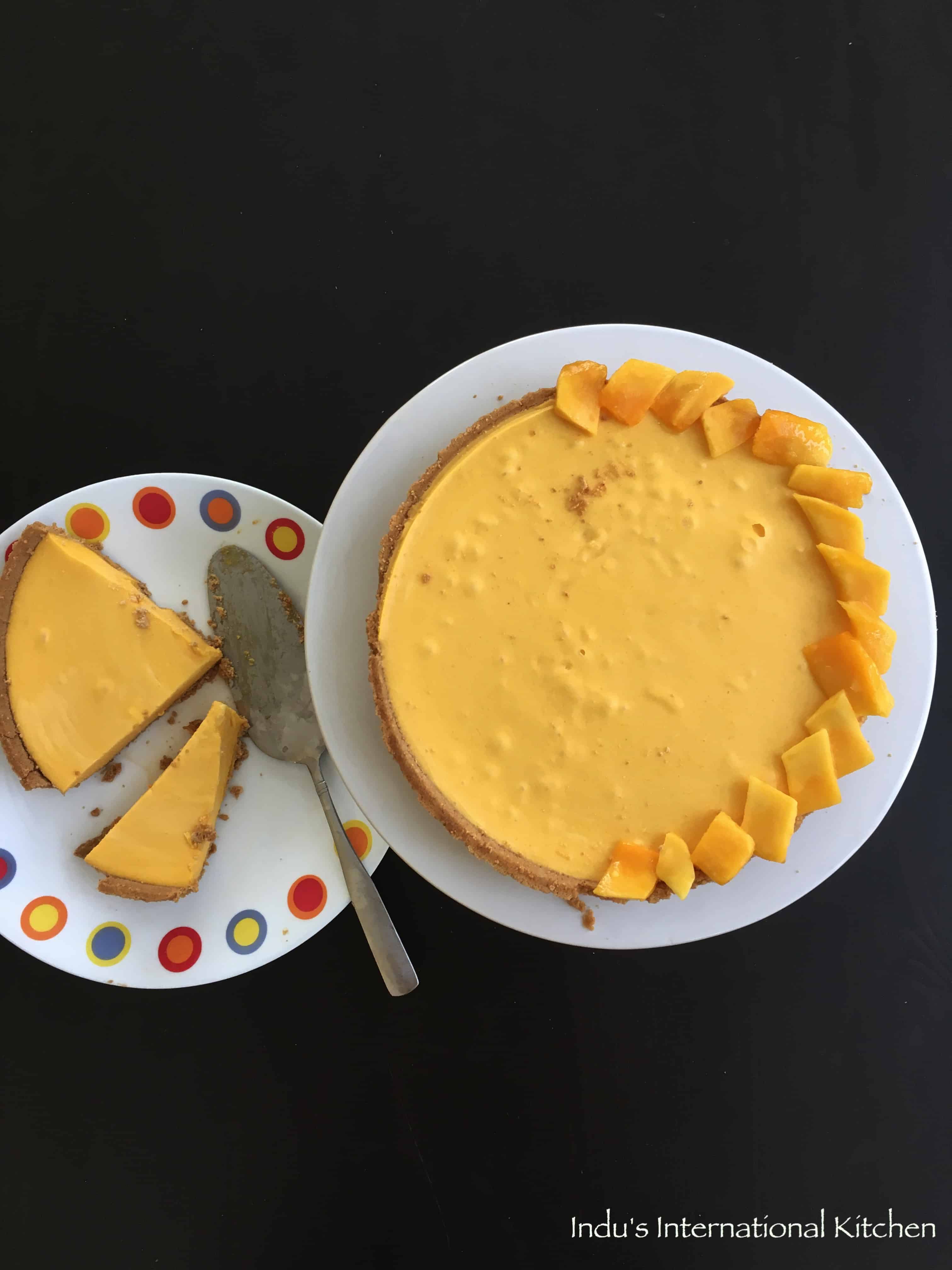 Easy and 'Oh so Delicious!' Mango Pie || 'No Bake' Mango Pie || Mango Pie with whipped cream