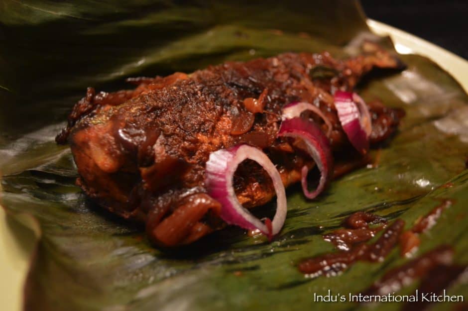 Spicy Baked Fish in banana leaves (Meen Pollichathu) - Cook2Nourish