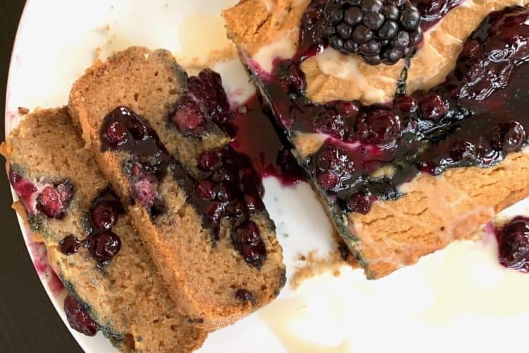 AIP Pound Cake with a blackberry sauce