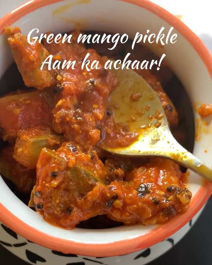 Indian green mango pickle recipe is up on my blog! One of you asked me for the recipe when I posted the dinner I made for my mom’s passing away anniversary. So I decided to post the recipe! Homemade Indian pickles are healthy - they have probiotics, work as an appetite stimulant and also as a digestive aid and palate cleanser! Because of commercially produced pickles which are not naturally fermented and have bad oils and refined salt in them, Indian pickles have gotten a bad rap in recent years! But if you make it right, you can still have your tasty pickle and it’s healthy for you! Link in bio for the recipe. You can make this completely nightshade free too! I added a lit bit of kashmiri chilli powder as I can tolerate it in small quantities! 😋😋😋 #indianpickle #mangopickle #indianfood #healthyindianrecipes #cook2nourish #traditionalrecipes #achaar #aamkaachaar